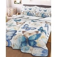 thumbnail image 3 of Quilts Twin XL Size, Blue Butterfly Farmhouse Soft Comforter Bedding Set for Bed, Spring Pastoral Butterflies Lightweight Quilted Bedspread with Pillow Cover(2 Pieces) for All Season, 68x98 Inch, 3 of 6