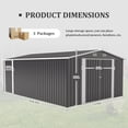 thumbnail image 6 of Campcraft Outdoor Storage Shed 10×14 FT with 3 Lockable Doors,Durable Garden Shed with 4 Vents for Backyard, Patio, Tool Storage,Dark Grey, 6 of 21
