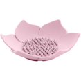 thumbnail image 1 of Soporte para jabonera de silicona con flores para baño, ventosa, fregadero, bañera, ducha, soporte para esponja, color rosa, 1 of 5