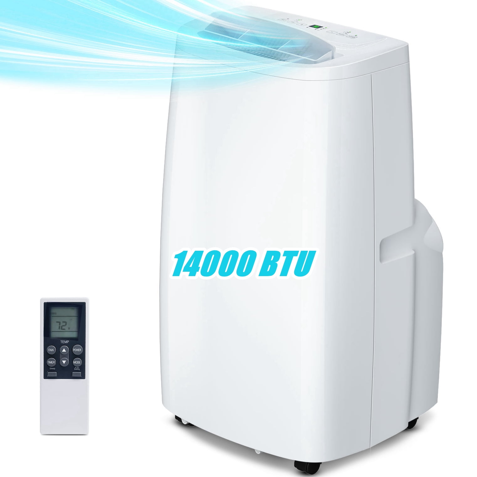 LifePlus Dual Hose Portable Air Conditioners 14000BTU (Ashrae) Indoor Room  AC Unit Dehumidifier Air Filter Window Kits Easy Efficient Standard for  Large Room Remote Control, NPH-10CE - Walmart.com