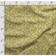 thumbnail image 2 of Soimoi Floral Print, Velvet Fabric, Decor Sewing Fabric by The Yard 54 Inch Wide,Decorative Fabric for Upholstery and Home Accents, Lime Green, 2 of 5