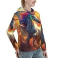 thumbnail image 6 of Wukai Rainbow Sunset Cloud White Horse Print Womens Hoodies Fleece Sweatshirts Long Sleeve Sweaters Pullover Fall Outfits Winter Clothes-Large, 6 of 7