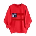thumbnail image 4 of Uootdi Womens Sweatshirts USA Long Sleeve Crewneck USA Flag Print Loose Fit Weekend Outings Casual Sweatshirts Gift, 4 of 5