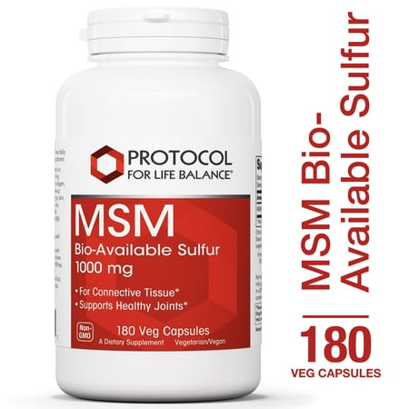 Protocol For Life Balance - MSM Bio-Available Sulfur - Improved Absorption Formula that Promotes Healthy Cartilage and Connective Tissue - 180 (Best Way To Improve Balance)