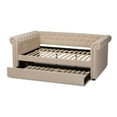 thumbnail image 5 of Bowery Hill Mid-Century Fabric Tufted Full Daybed with Trundle in Beige, 5 of 10