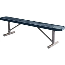 Coated Outdoor Furniture Heavy-Duty Portable Outdoor Bench Thermoplastic Coated, Expanded Metal, Commercial-Grade Seating, Made in America (Portable Without Back, 6 Ft, Dark Blue)