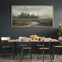 IDEA4WALL Extra Large Framed Canvas Print Wall Art Tranquil Dusk Minimalist Landscape Artwork Nature Vintage Pastel Fine Art Antique Decorative Relax/Calm for Living Room - 60"x30"