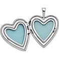 thumbnail image 4 of Sterling Silver Rhodium-Plated Polished/Satin Heart Locket & Pendant Set (18 X 19.6) Made In Hong Kong qls442set, 4 of 5
