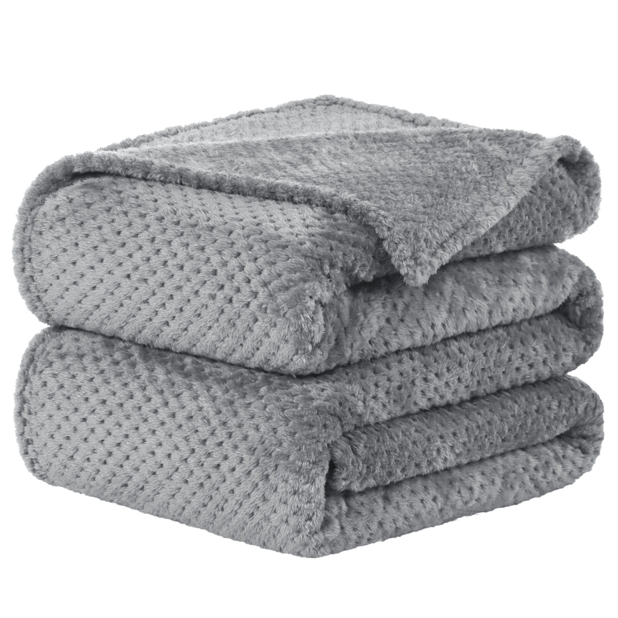 Plain Fleece Blanket Soft Home Sofa Bed Throw Pet Mustard Light Grey 120x150cm 
