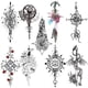 thumbnail image 1 of Juego de 9 pegatinas desechables para pin up, tatuajes falsos impermeables para adultos (3) Ndcxsfigh  Libre de BPA, 1 of 9