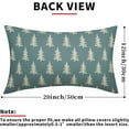 thumbnail image 4 of Christmas Lumbar Pillow Covers 12x20 Set of 2 Aqua Blue Xmas Tree Rustic Style Winter Decorative Outdoor Pillowcases Holiday Decorations Throw Cushion Case Decor for Couch Sofa Bed, 4 of 6