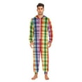 thumbnail image 6 of joogoo Rainbow Stripe Checkered Unisex Adults Onesies Pajamas Jumpsuits L, 6 of 7