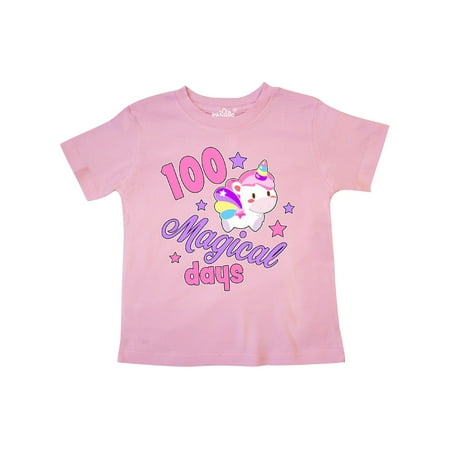 

Inktastic 100 Magical Days with Cute Unicorn Gift Toddler Toddler Girl T-Shirt