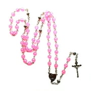 HOMEIU 8mm Prayer Beads Luminous Rosary Necklace Jesus Christ for Cross Pendant Necklaces Glow in Dark Religious Jewelry