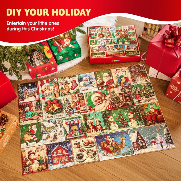 Joyfy 1000 Pcs Christmas Advent Calendar 2026 Puzzle, 24 Days