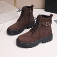 thumbnail image 6 of Brown Female Chunky Heel Boots With Lace-Up Closure For A Stylish And Functional Cold Weather Look, 6 of 9