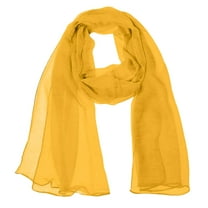 Wrapables Solid Color 100% Silk Long Scarf, Saffron