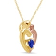 thumbnail image 3 of AFFY Mother's Day Jewelry Gift Heart Cut Simulated Blue Sapphire Two Tone Mom Pendant Necklace In 14k Yellow Gold Over Sterling Silver, 3 of 7