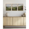 thumbnail image 6 of Drsoum Vintage Wall Art Mountain Range Valley River Landscape Painting Retro Meadow Scenery Farmhouse Kitchen Living Room Decor 11x14in3pcs Natural Framed, 6 of 7