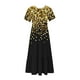 thumbnail image 4 of Vestido de Manga Corta para Mujeres Vestido de Verano de Cuello Redondo Impreso, Poliéster de Tamaño Verdadero Diario Y Vestido de Fiesta, 4 of 5