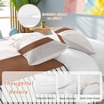 thumbnail image 2 of 3 Piece Black Striped Geometric Duvet Cover Set California King,Microfiber Comforter/Quilt Cover with Corner Ties and 2 Pillowcases,Modern Boho Brown Rustic All Season Bedding with Zipper Closure, 2 of 8