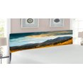 thumbnail image 2 of Woodland Headboard, Autumn in Mountain Yellow Colored Grassland Sun Rays Clouds Cloudscape, Upholstered Decorative Metal Bed Headboard with Memory Foam, King Size, Earth Yellow Bluegrey, by Ambesonne, 2 of 4