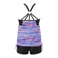 thumbnail image 4 of DHFJKG Womens Tankini Swimsuit Two Piece Beach Set High Waist Shorts Bottom Criss Cross Back Top Soft Beachwear, 4 of 5