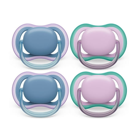 Philips Avent Ultra Air Pacifier - 4 X Light, Breathable Baby Pacifiers For Babies Aged 6-18 Months, Bpa Free with Sterilizer Carry Case (Model SCF085/54)