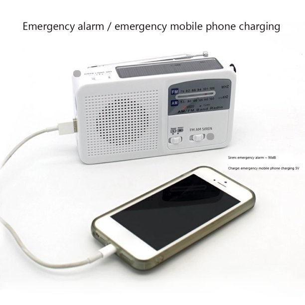 Radio De Emergencia Radio de emergencia con luz LED Radio de banda meteorológica solar con manivela para acampar Sywqhk Para estrenar