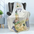 thumbnail image 4 of Abstract Surreal Soft Flannel Fleece Throw Blanket, Metaphorical Drawing of Homeless Guy and Eye in a Triangle Cartoon, Cozy Plush for Indoor and Outdoor Use, 60" x 80", Multicolor, by Ambesonne, 4 of 5