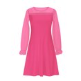 thumbnail image 6 of Juslio Dresses for Girls Knee Length Long Sleeve Round Neck Casual Summer Beach A-line Pink Sundress, 6 of 9