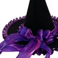 thumbnail image 6 of Hsqqdc Women Ruffled Pointer Hat Velvet Ribbon Bow Fantasy Theme Event Masquerade Cap, 6 of 7