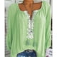 thumbnail image 1 of Costuras de encaje y camisas extraíbles de manga larga para mujer Irfora Verde 3XL, 1 of 4