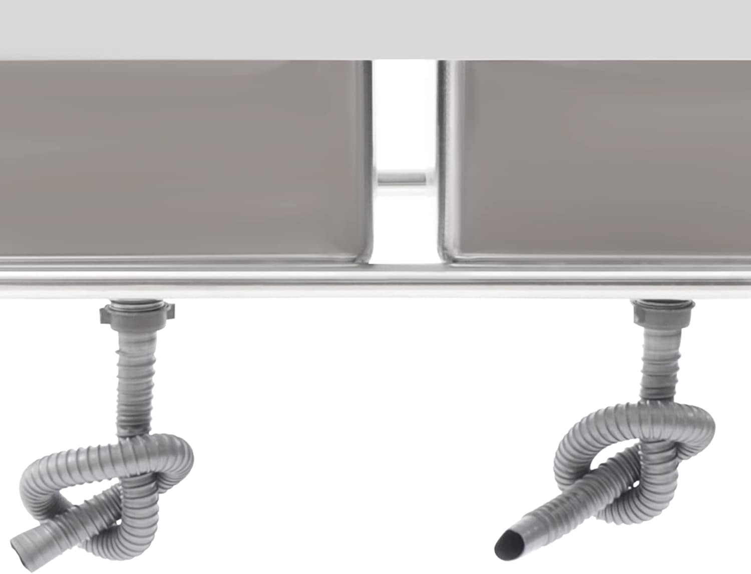 Miumaeov Commercial Stainless Steel Kitchen Utility Sink w Backsplash 2 Compartments