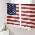 thumbnail image 4 of Sheer Curtains 54 Inches Long 2 Panels, American Flag on Wood Plank Rod Pocket Curtain Voile Draperies, Vintage Red Blue Stripe Star Light Filtering Window Treatment for Living Room Kitchen Bedroom, 4 of 8