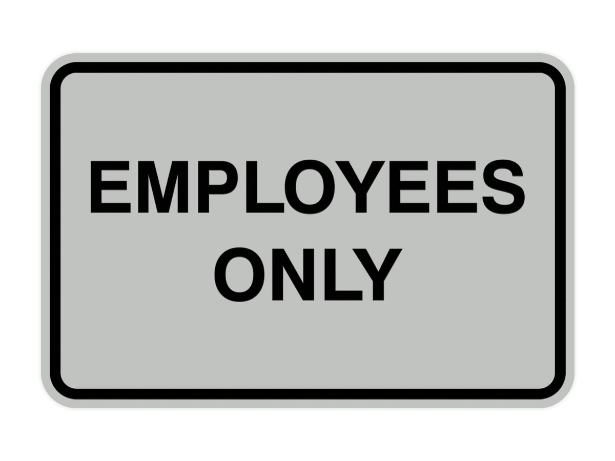 Classic Framed Employees Only Sign (Lt Gray) - Medium - Walmart.com