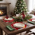 thumbnail image 6 of Miwamany 6pc Round Christmas Placemats Set Holiday Printed Table Mats Winter Decor Tabletop Cushion for Kitchen Dining Table Party Decoration, 6 of 7