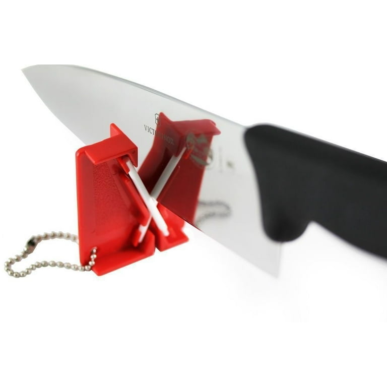 Lansky Deluxe Easy Grip Sharpener Red Plastic/Black Rubber - Blade HQ