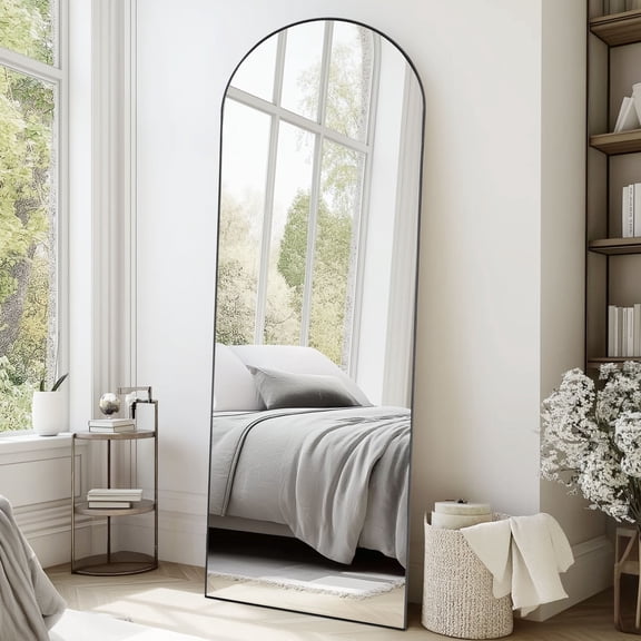 CONCETTA Arched Full Length Mirror 59"x16" Standing Mirror Floor Mirrors, Gold
