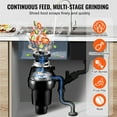 thumbnail image 3 of VEVOR Garbage Disposal 3/4 HP Continuous Food Waste Disposer 3250RPM EZ Connect Corded, 3 of 9
