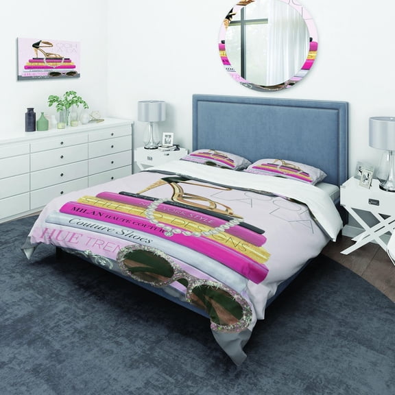 Designart 'Paris Glamourous Gold Style II' Teenage Duvet Cover Set