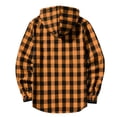 thumbnail image 5 of Horkkom Flannel Hoodie for Men Loose Button Up Flannel Shirt Casual Plaid Print Shirt with Pockets S, 5 of 5