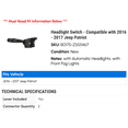 thumbnail image 2 of Headlight Switch - Compatible with 2016 - 2017 Jeep Patriot, 2 of 2