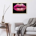 thumbnail image 4 of Nawypu  Black and Pink Lips Canvas Wall Art Fashion and Glam Poster Sexy Red Lip Picture Gallery Wrap for Bathroom Bedroom Makeup Room Wall Decor, 4 of 5