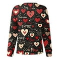 thumbnail image 4 of Valentines Day Scrub Jackets Women Plus Size Casual Button Snap Front Cute Love Heart Printed Scrubs Loose Long Sleeve Scrub Tops Nursing Uniform Medical Nurse Workwear with Pockets Black XL, 4 of 5