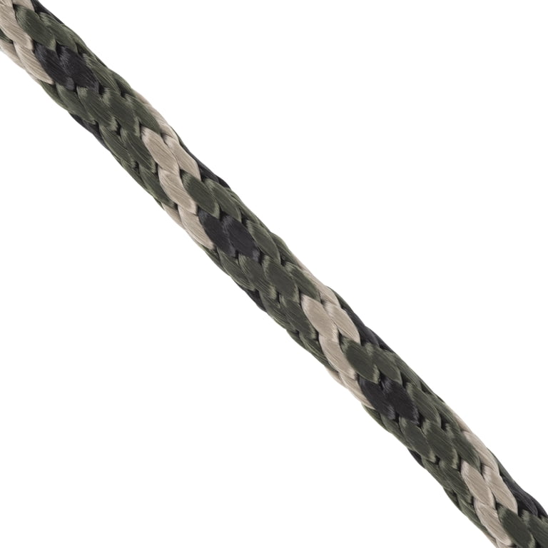 1/4 Inch X 50 Foot CAMO Cord - Braided Polypropylene Rope, Light Duty For Tie Downs, Camping, Hunting, Household Use