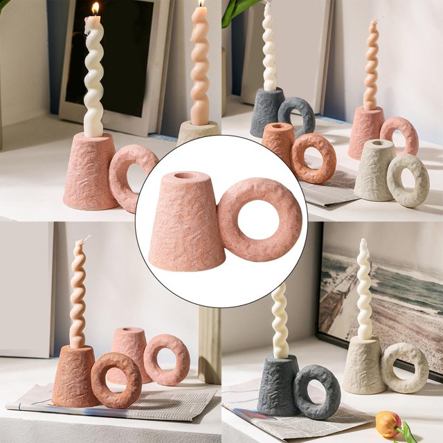Portavelas nórdico, decoración de pie para bodas, fiestas, , cerámica, elegante bandeja para velas para velas Rosado Macarena Porta vela
