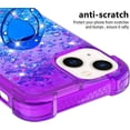 thumbnail image 3 of Glitter Case for Apple iPhone 15 Plus for Women Girls, Bling Sparkle Colorful Gradient Quicksand Waterfall Soft TPU Liquid Cover Case with Ring Stand for iPhone 15 Plus JB-Purple Blue, 3 of 14