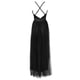 thumbnail image 4 of Gibobby Vestido de noche mujer Vestido de noche de línea A sin espalda con lentejuelas y panel de malla para mujer(Negro,M), 4 of 5