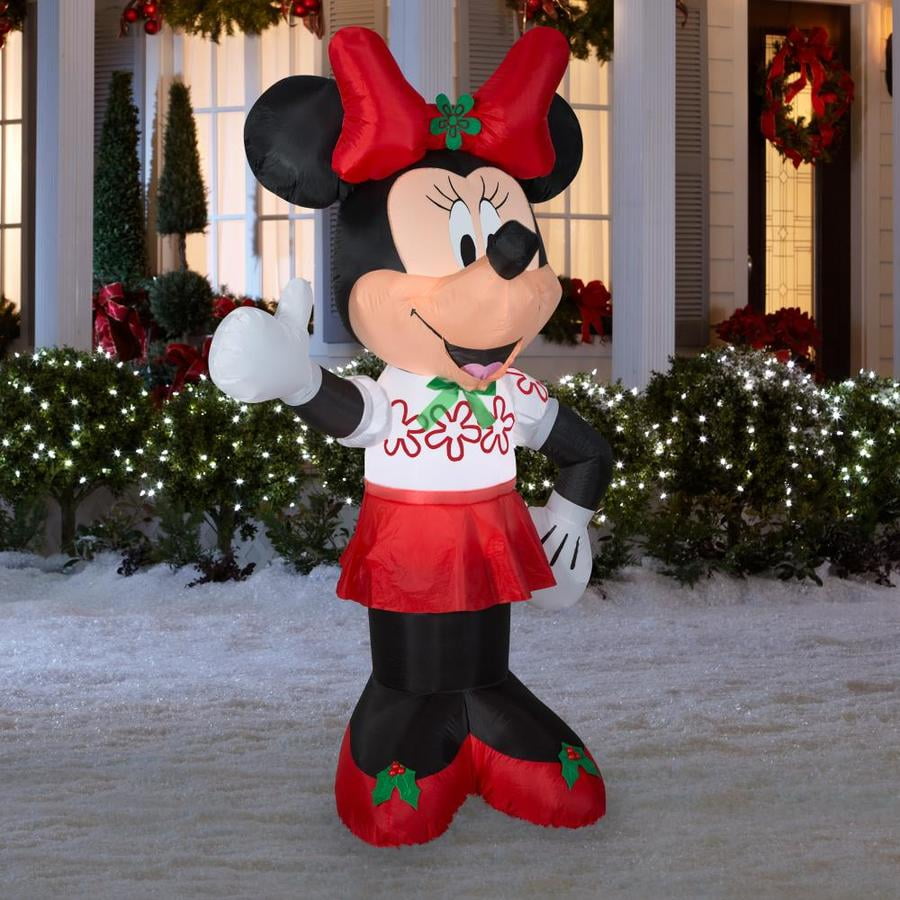 Gemmy Inflatable Minnie Mouse 6ft Tall With Red Bow Outdoor